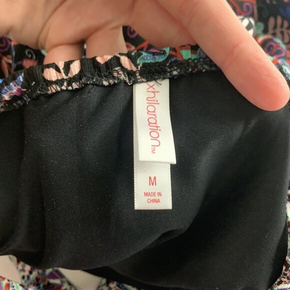 Xhilaration Black Bright Scandinavian Floral Print Maxi Dress M - Picture 3 of 8